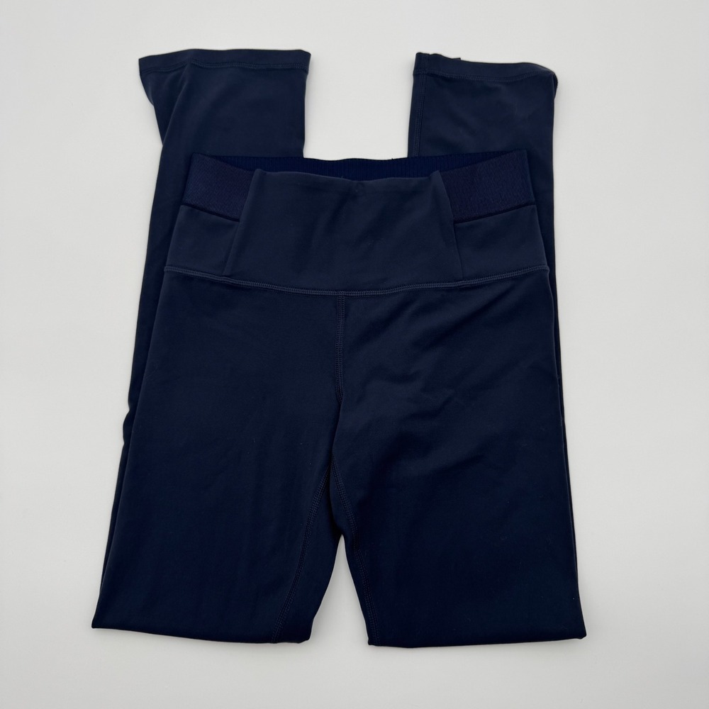 Athleta Aura Split Pant Navy Blue High Waisted Leggings XSP Petite